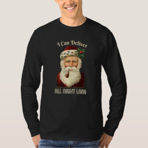 Camiseta Papai Noel eu entrego a noite toda piada safada