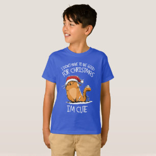 Camiseta Papai noel eu sou um gato bonito assim que eu não