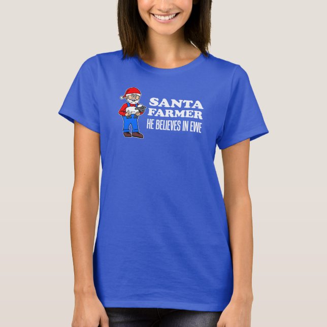 Camiseta Papai noel Farmer Acredita No Ewe Pun (Frente)