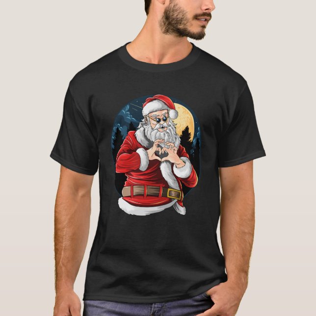 Camiseta Papai Noel fazendo cartaz no natal Sweet (Frente)