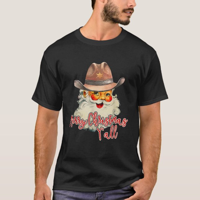Camiseta Papai Noel Feliz Natal Yall Oeste País C (Frente)