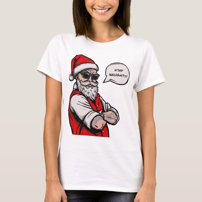 Camiseta Papai Noel Fica Feliz Natal (Frente)