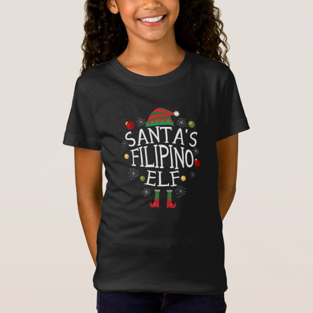 Camiseta Papai noel Filipino Elf - Filipinas Natal (Frente)