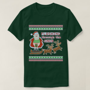 Camiseta Papai noel foleiro engraçado do Natal que pisca