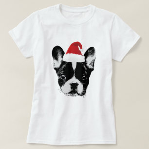 Camiseta Papai noel Frenchie do buldogue francês do Natal