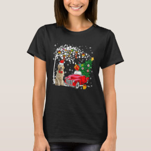 Camiseta Papai Noel Golden Retriever Caminhonete Vermelha C