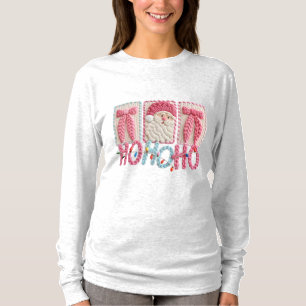 Camiseta Papai Noel Ho Ho Ho Feminino – Natal com Bordado F