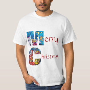 CAMISETA PAPAI NOEL INSPIRADO COM MONOGRAMA DOS PRESENTES