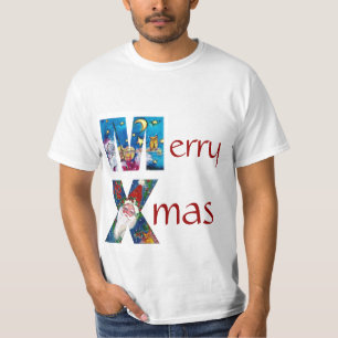 CAMISETA PAPAI NOEL INSPIRADO QUE JOGA O MONOGRAMA DO XMAS