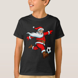 Camiseta Papai Noel joga futebol Natal esportes mulheres ho