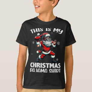 Camiseta Papai Noel Jogando Futebol Americano, Este É o Meu