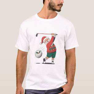 Camiseta Papai Noel Jogando Golfe Jogador de Golfe Natal