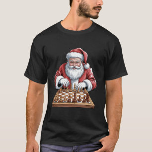 Camiseta Papai Noel Jogando Xadrez Natal Divertido Amantes