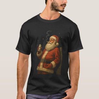 Camiseta Papai Noel Legal Fumando Cigarro Estética dos Anos