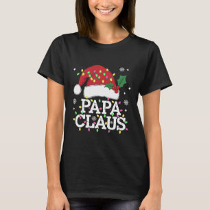 Camiseta Papai Noel Luzes de Natal Família de Pijama Combin