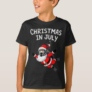 Camiseta Papai Noel Mergulhando Natal Em Julho Kitty Meowy