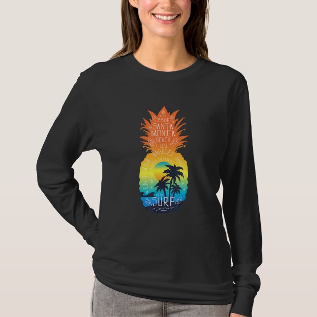 Camiseta Papai noel Monica Summer Surfing Pineapple Beach S (Frente)