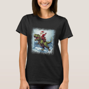 Camiseta Papai Noel Montado Em Um Dinossauro T-rex Natal Di