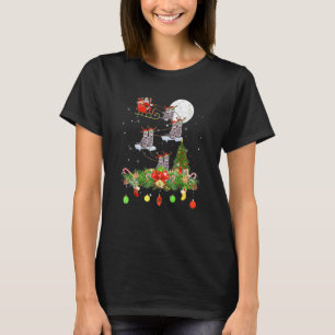 Camiseta Papai Noel Montado Trineo de Rena de Gato Dia de N