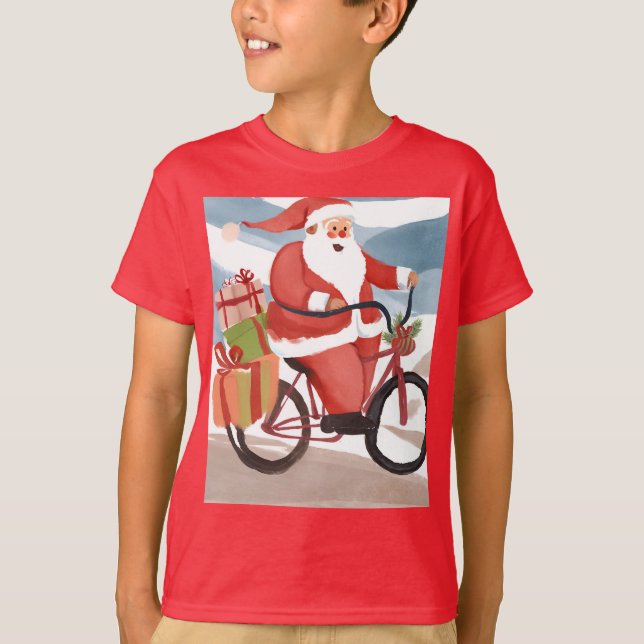 Camiseta Papai Noel motociclista (Frente)