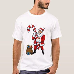 Camiseta Papai Noel Musculoso Flexionando! Pisca-Pisca Clau
