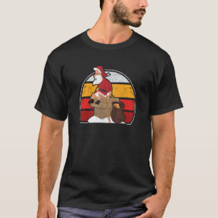 Camiseta Papai Noel Na Retália De Natal Da Chaminé
