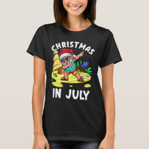 Camiseta Papai Noel Natal Em Celebração De Julho Verão V