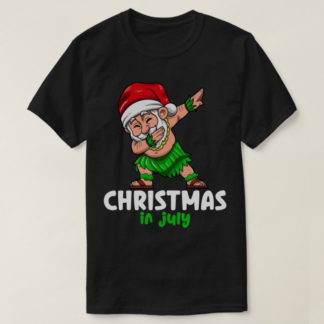 Camiseta Papai Noel Natal em julho celebra verão v (Frente do Design)