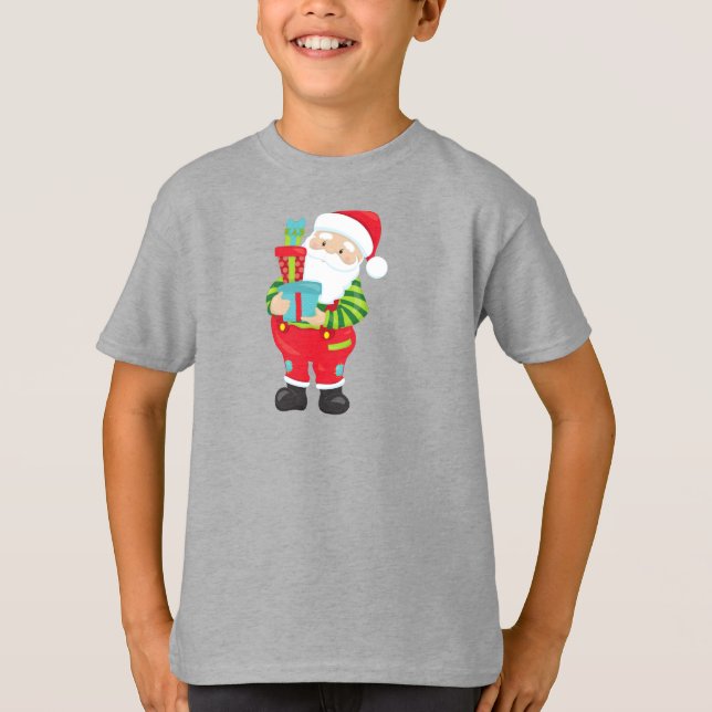 Camiseta Papai Noel, Natal, Natal, Presentes, Presentes (Frente)