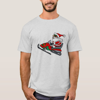 Camiseta papai noel no snowmobile