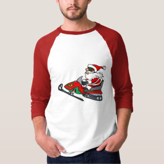 Camiseta papai noel no snowmobile