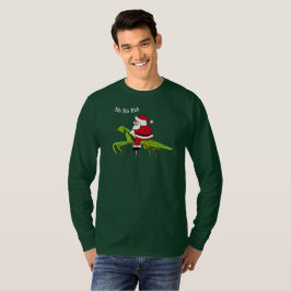 Camiseta Papai noel no t-shirt do Natal da louva-a-deus