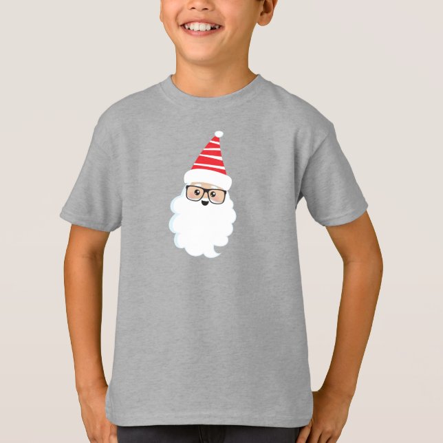 Camiseta Papai Noel, Óculos, Papais noeis Hipsteres, Natal (Frente)