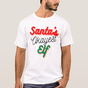 Camiseta Papai noel Okayest Elf Natal engraçado