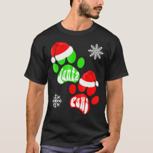 Camiseta Papai Noel Patas CachorroGato Divertido Natal
