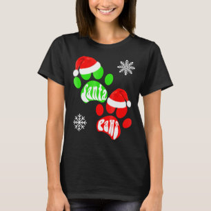 Camiseta Papai Noel Patinhas CachorroGato Divertido Natal
