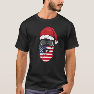 Camiseta Papai Noel Patriótico Enfrenta Óculos Solares Que