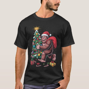 Camiseta Papai Noel Pé Grande Presentes Árvore de Natal Sas