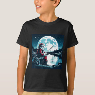 Camiseta Papai Noel Pescando Natal Xmas Pescador Pescador L