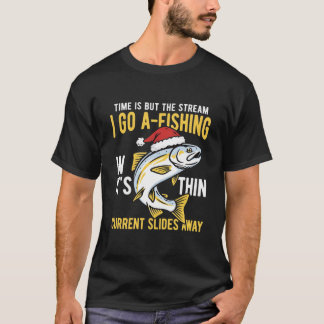 Camiseta Papai Noel Pescando Peixe Natal Engraçado