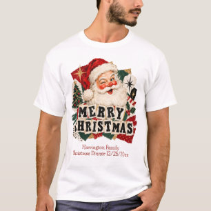 Camiseta Papai Noel piscando Olá Natal Família Combinando