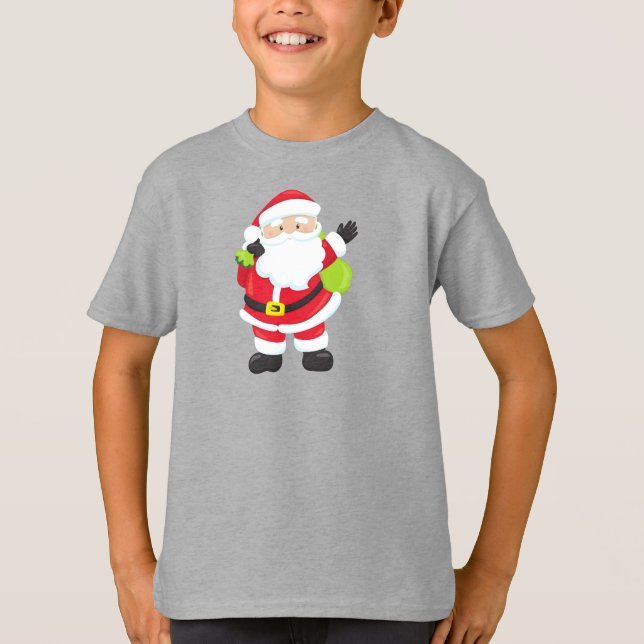 Camiseta Papai Noel, presentes, presentes, Natal, Natal (Frente)