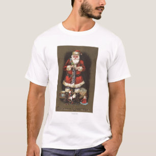 Camiseta Papai noel que enche a meia com Nutcracker