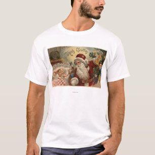 Camiseta Papai noel que guardara a boneca, menina de sono