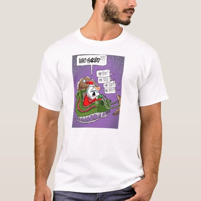 Camiseta Papai noel "quem Farted?!" T-shirt do Natal dos (Frente)