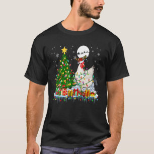 Camiseta Papai Noel Rena Galinha Árvore de Natal Luz Famíli