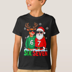 Camiseta Papai Noel Renas Divertidas 6 7 Meme de Natal Seis