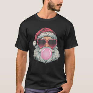 Camiseta Papai Noel Retrô Fofo de Natal Soprando Bolha Vint