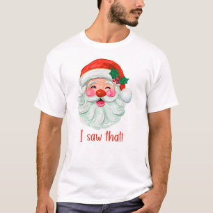 Camiseta Papai Noel retrô texturizado, eu vi aquilo