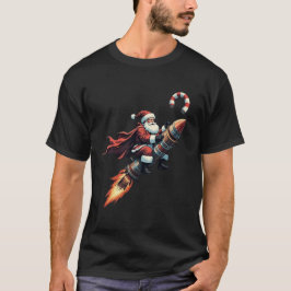 Camiseta Papai noel Rocket Ride: Adventur de Natal de Canas
